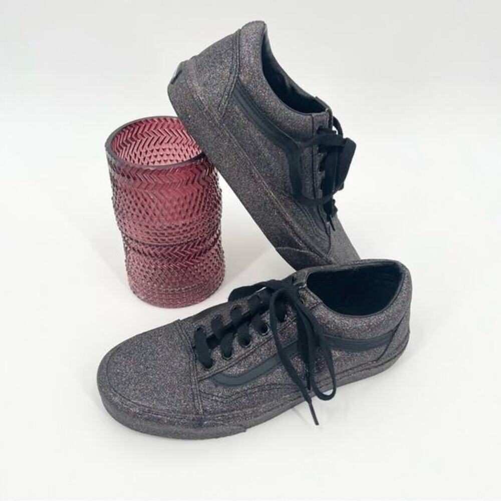 Vans Old Skool Rainbow Glitter Black Size 7.5‎